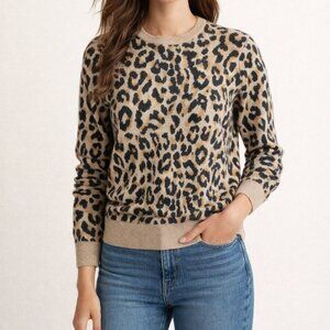 NWT J.Crew Leopard Merino Wool Sweater Small